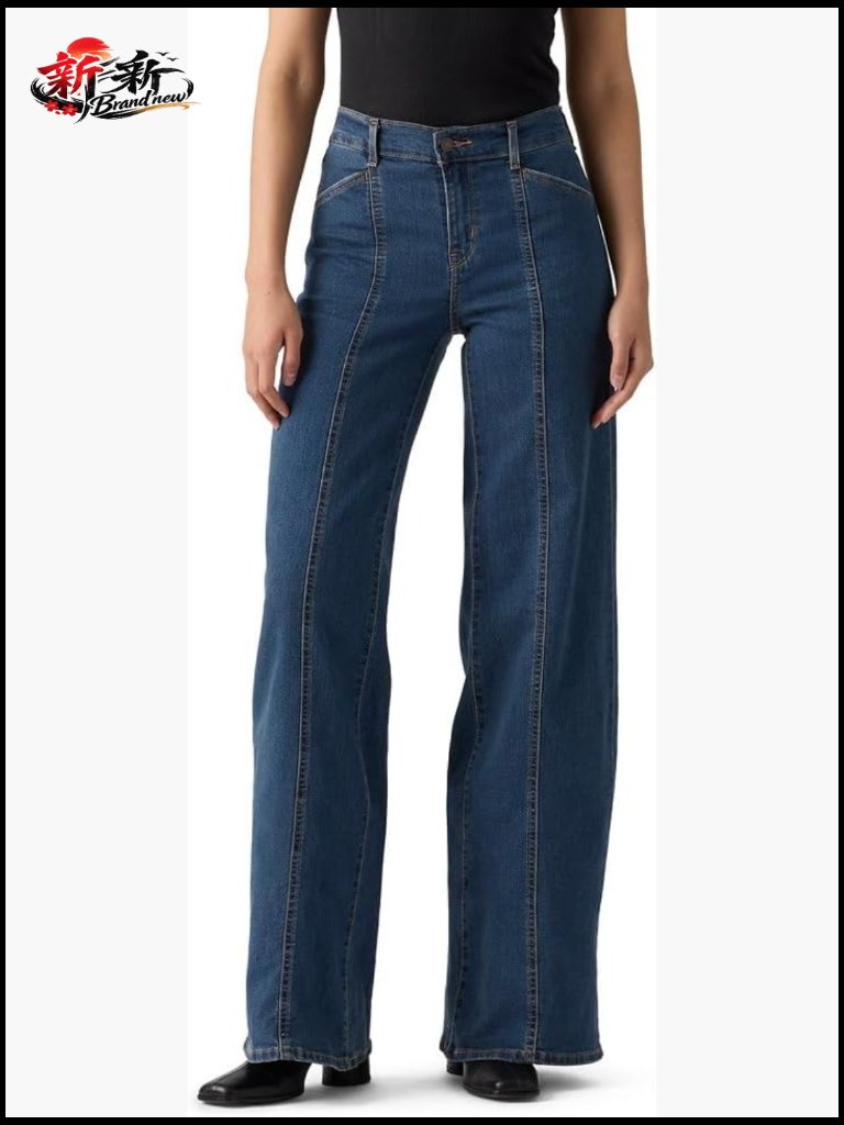 Shaping Wide Leg Jeans - Stretch Cotton Blend, Mid Rise, 32" Inseam
